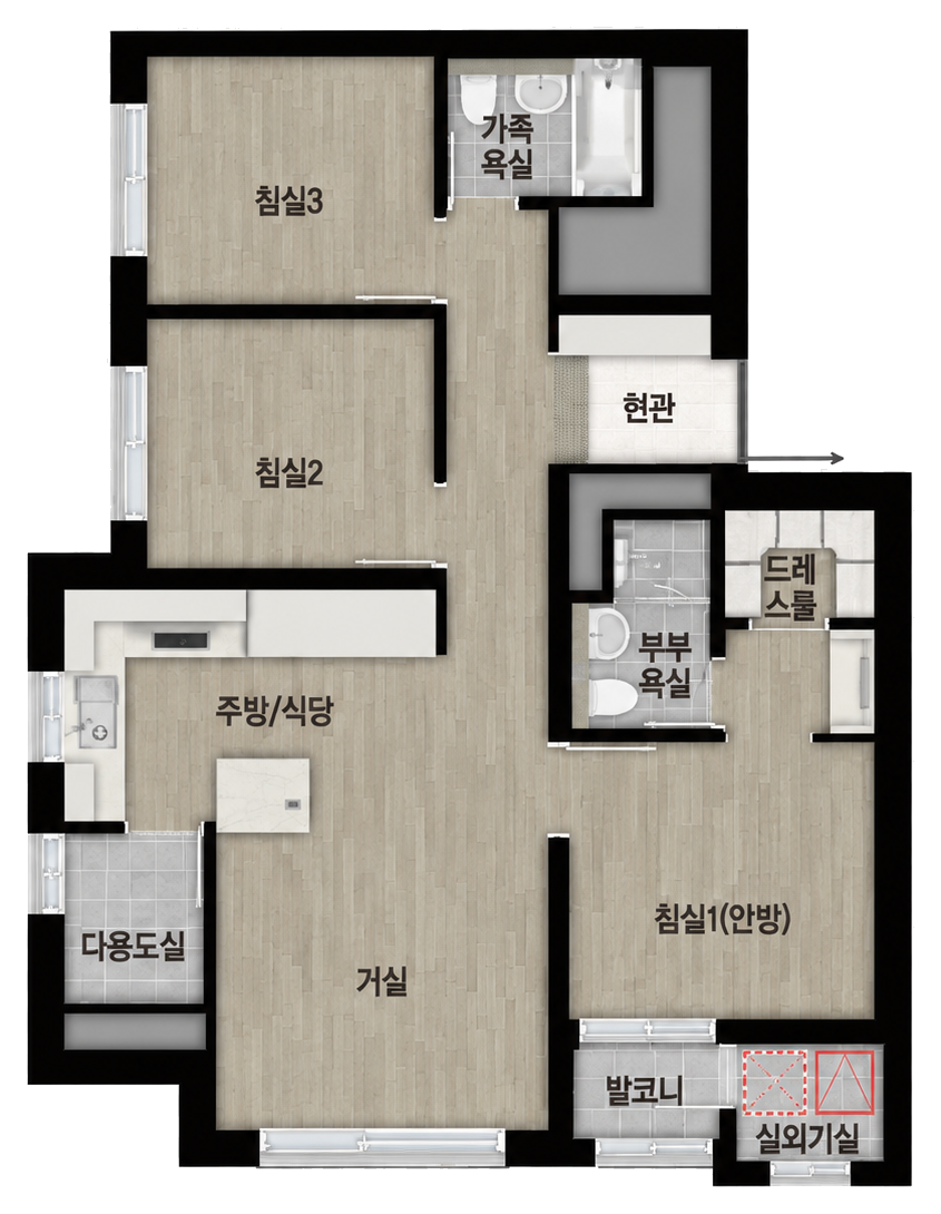 59㎡ B 평면도
