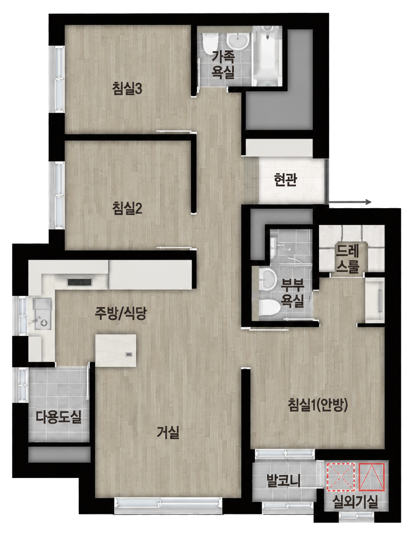 59㎡ B 평면도