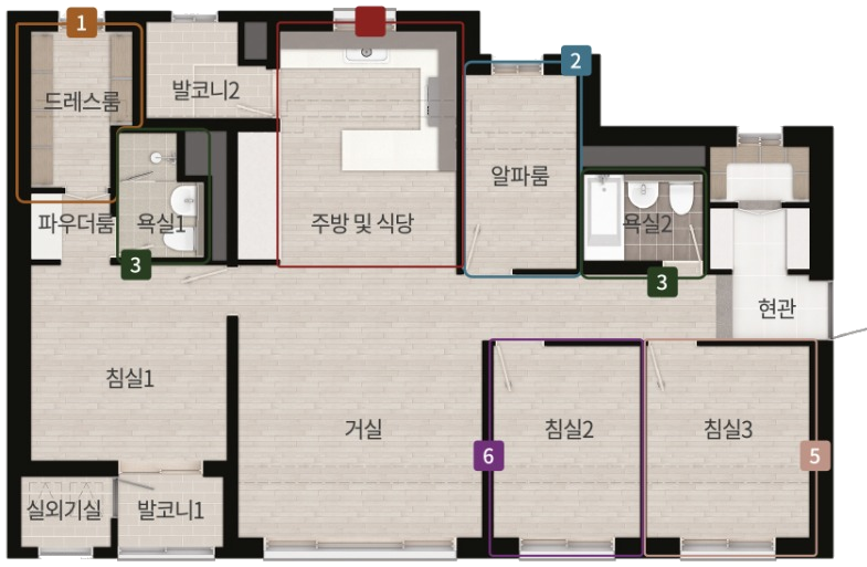 84㎡ B 평면도