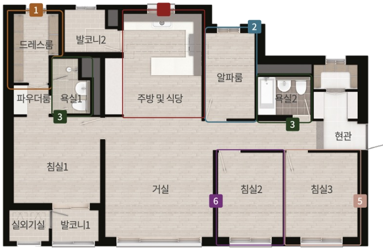 84㎡ B 평면도