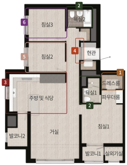84㎡ D 평면도
