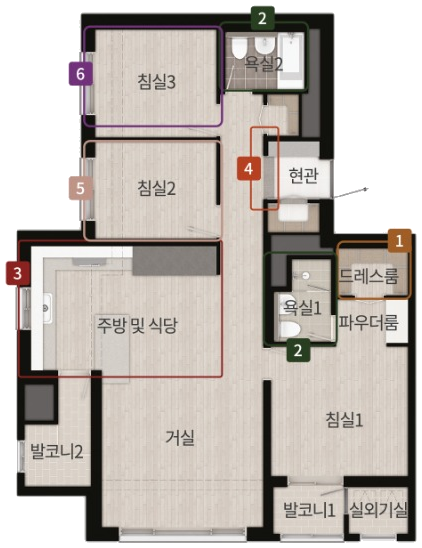 84㎡ D 평면도