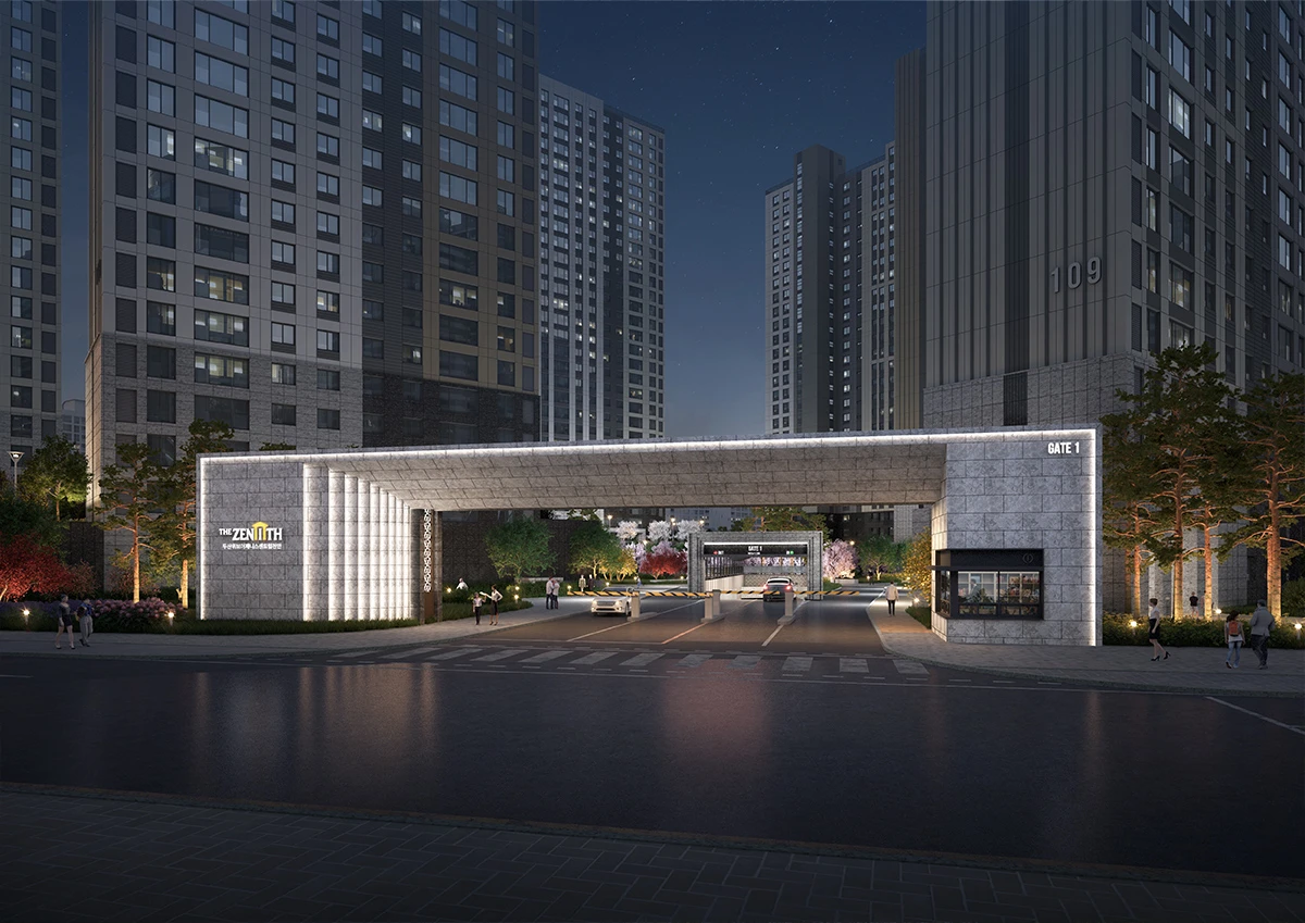 두산 위브 더 제니스 센트럴 천안 게이트 야경